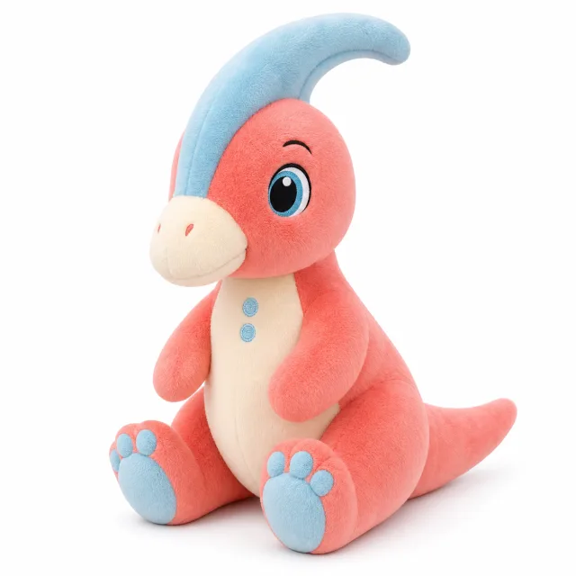 AI Coral Pink Parasaurus Plush Toy, view 2