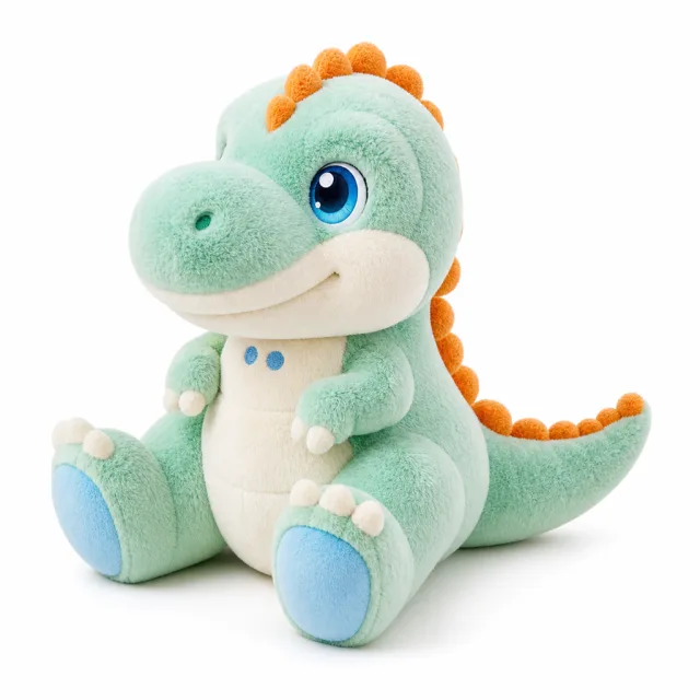 AI Mint Green Velociraptor Plush Toy, view 2