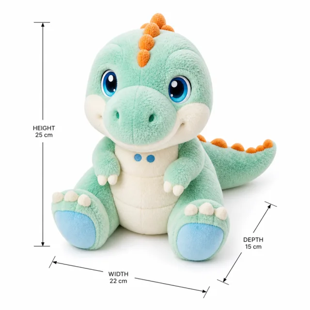 AI Mint Green Velociraptor Plush Toy, view 6