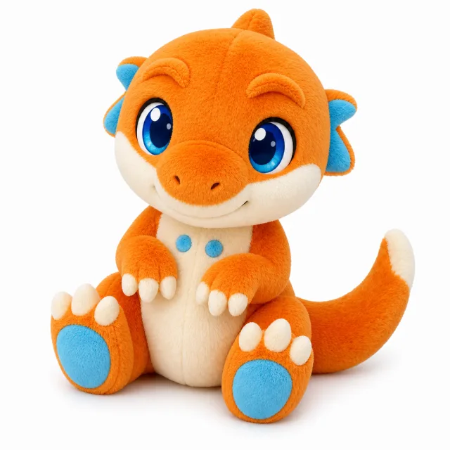 AI Orange Velociraptor Plush Toy product reference