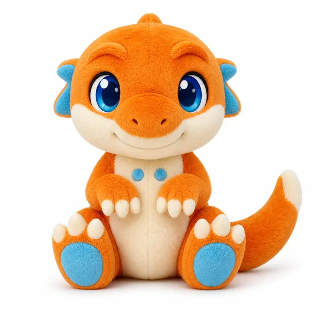 AI Orange Velociraptor Plush Toy, view 4