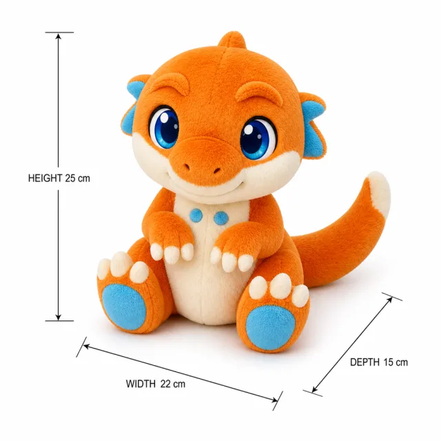 AI Orange Velociraptor Plush Toy, view 6