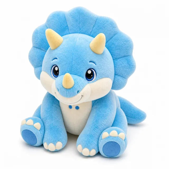 AI Sky Blue Triceratops Plush Toy product reference