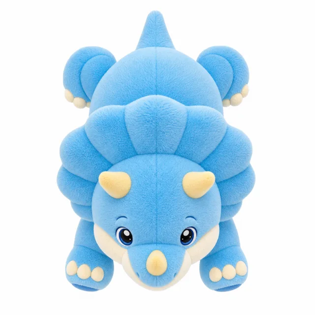 AI Sky Blue Triceratops Plush Toy, view 5