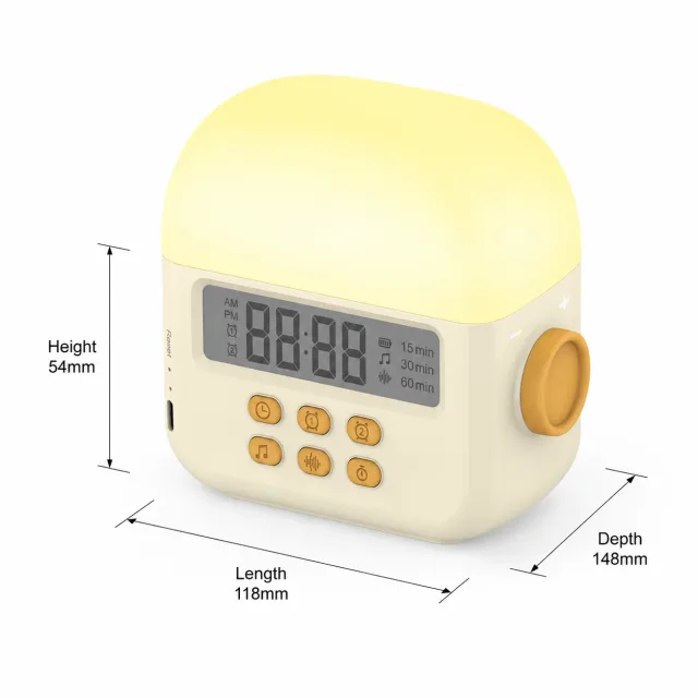 White Noise Clock and Soothing Night Light, view 6
